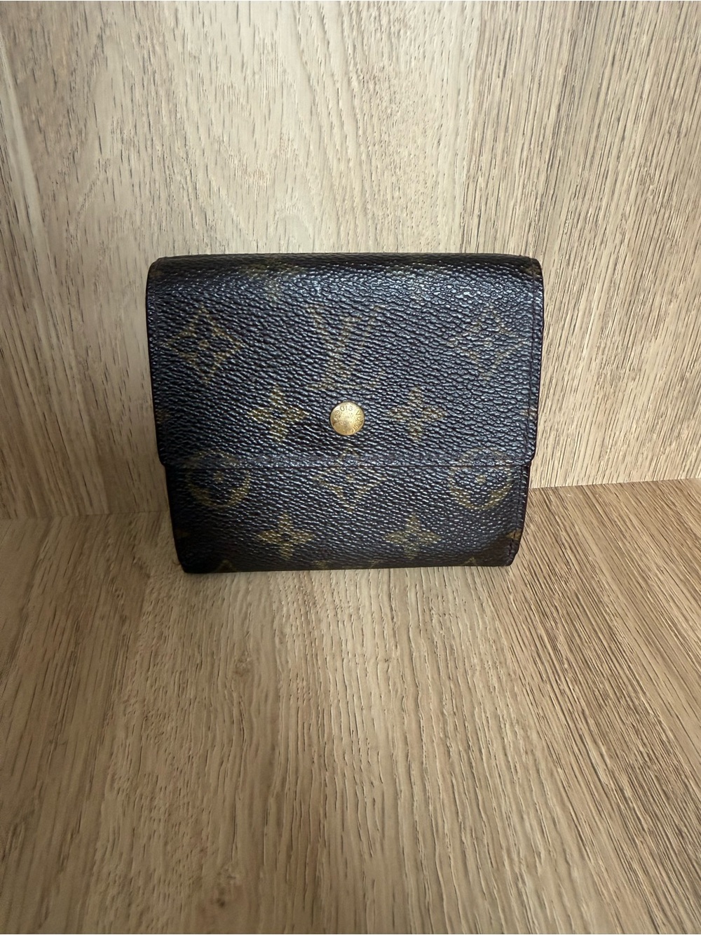 Louis Vuitton Monogram Canvas Small Wallet in Brown with Gold Hardware